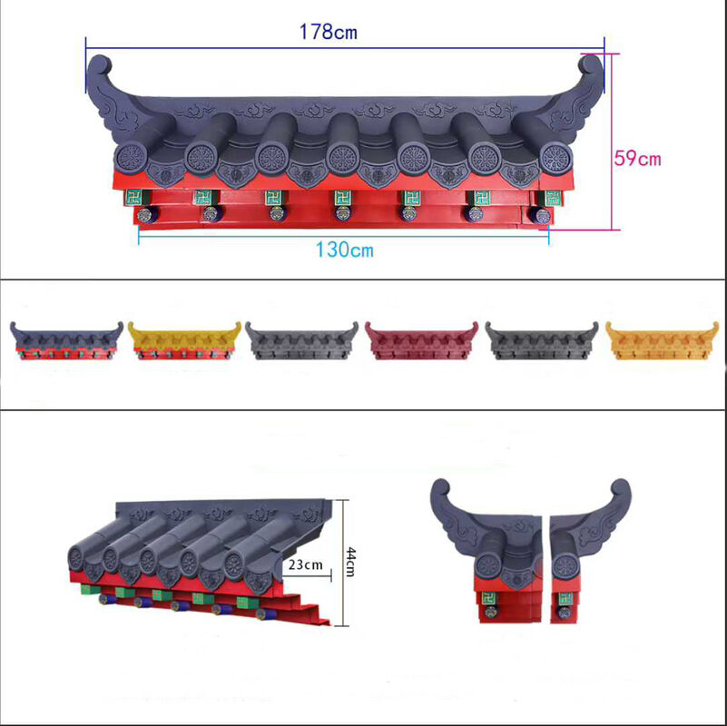 Plastic Shingles Thick Colorful Painting Polypropylene Roof Tile Chinese Classical Asian House Roof Decoration