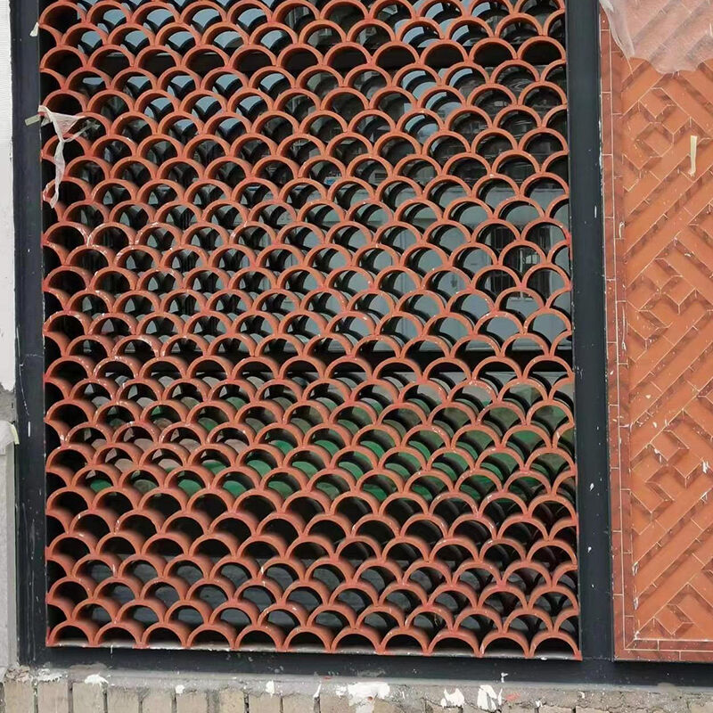 Half Round Vent Claustra Terracotta Breeze Block Wall Decorative Perforated Brick Clay Terrace Blocks 200*100mm for Feature Wall