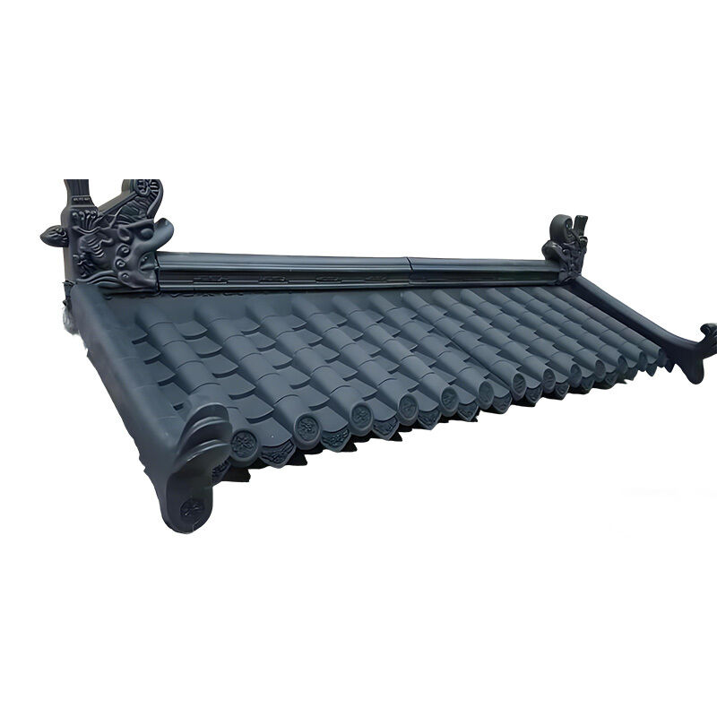 PP Plastic Roof Tile Chinese Antique Style Imitate Ancient Resin Tile Lightweight Synthetic Roof Tile for Building Roofing