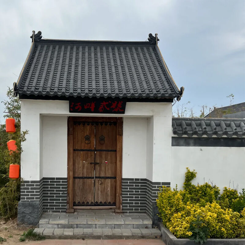 PP Plastic Roof Tile Chinese Antique Style Imitate Ancient Resin Tile Lightweight Synthetic Roof Tile for Building Roofing