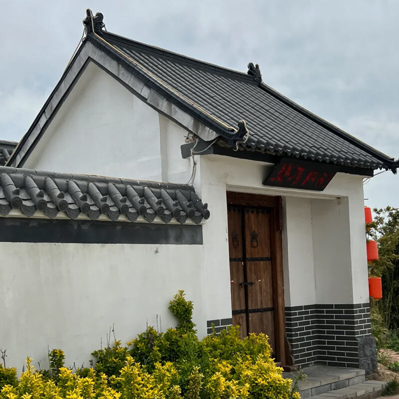 PP Plastic Roof Tile Chinese Antique Style Imitate Ancient Resin Tile Lightweight Synthetic Roof Tile for Building Roofing