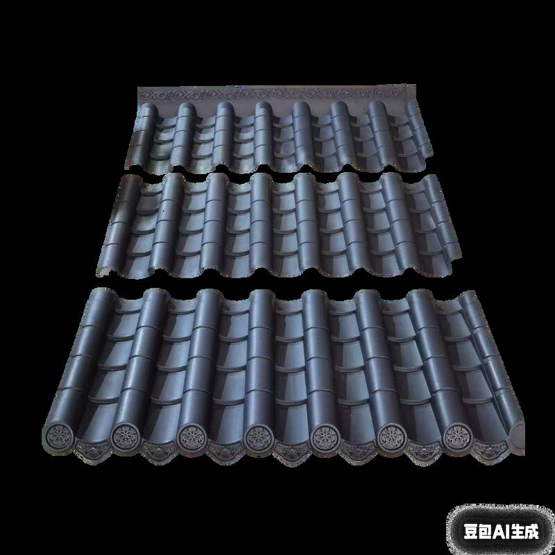 PP Plastic Roof Tile Chinese Antique Style Imitate Ancient Resin Tile Lightweight Synthetic Roof Tile for Building Roofing