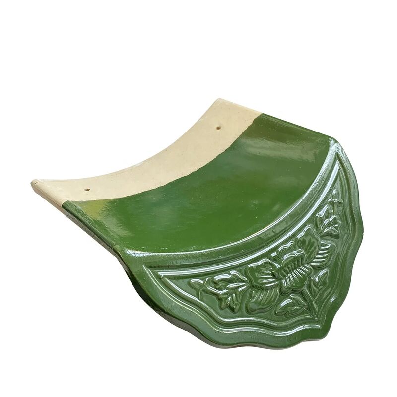 Vibrant Green Chinese Glazed Roof Tile Classic Style Ceramic Tile for Temple Garden Pavilion Tea House Roof Construction