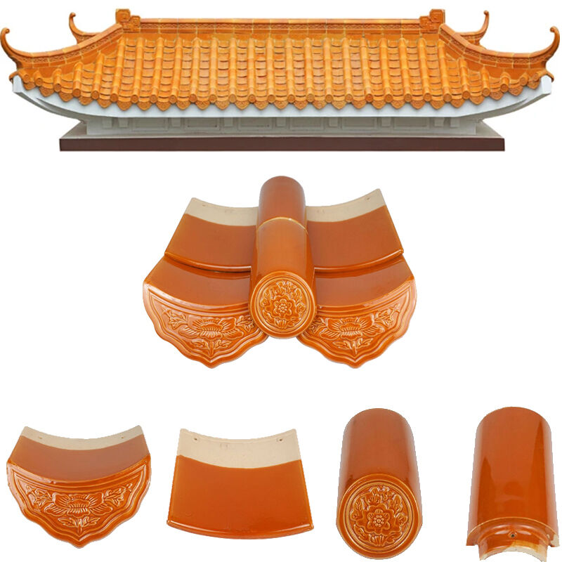 Eco-Friendly Antique Glazed Roof Tile Durable Chinese Style Ceramic Roofing Tile for Outdoor Ancient Architecture Renovation