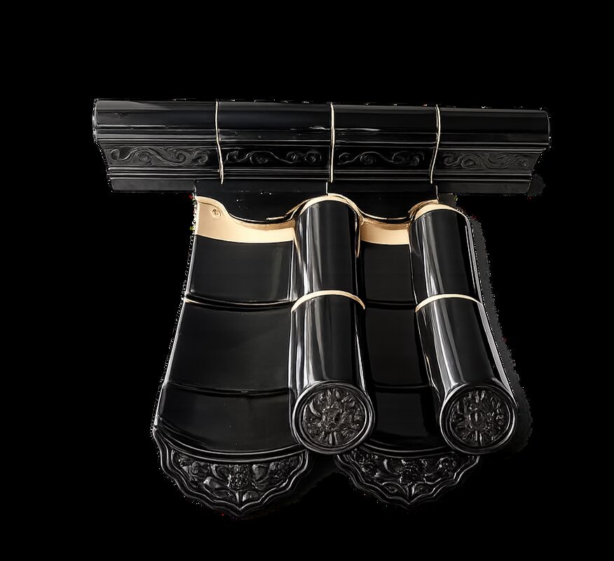 Antique Chinese Roof Tiles Black Glazed Roof Shingles for China Style Roof Top Building Material