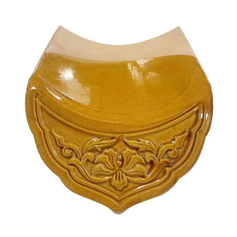 Durable Yellow Glazed Clay Roof Tile Glossy Cramic Roofing Tiles Traditional Chinese Antique Roofing Material for Courtyard & Pavilion