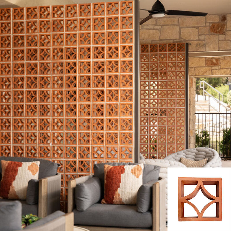 Terracotta Breeze Block Hollow Wall Brick Decorative Ventilation Block for Home Office Kitchen Outdoor Partition