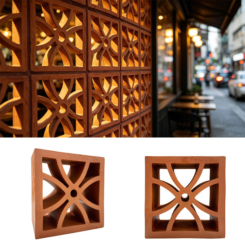 Building Materials Screen Wall Terracotta Breeze Block Perforated Facade Bricks Wall Decorative Hollowed Ventilation Blocks