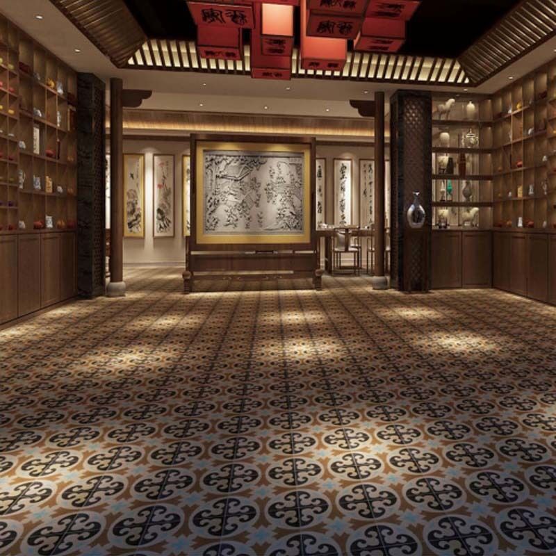 European Retro Handmade Cement Tile Flower Pattern Wall Tile Floor Paving Tile For Kitchen Cafe Bathroom Decoration