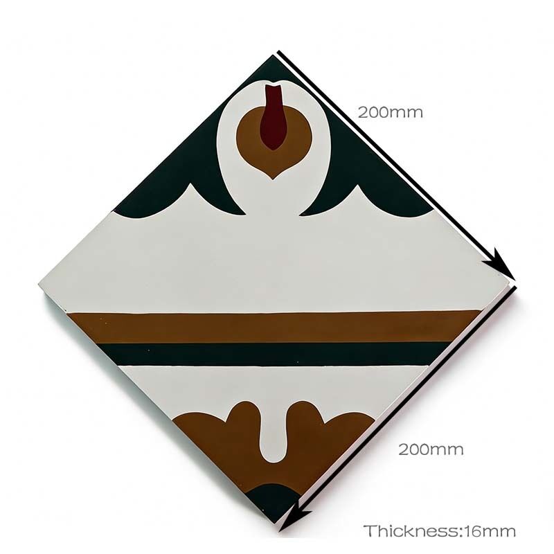 Vintage Handcrafted Cement Tiles 16mm Thick Ceramic Tiles Look for Home Commercial Floor Wall Paving Feature Wall