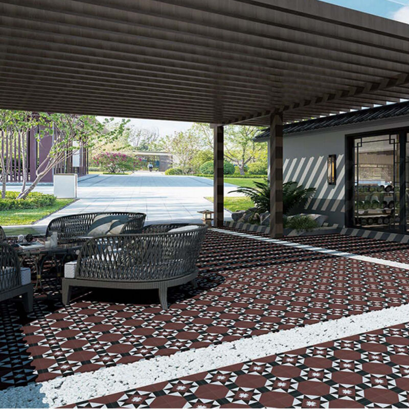 Cement Tiles With Patterns 200 X 200 Mm Customized Pattern Handmade Glaze-free Eco-friendly For Hotel Boutique Floor