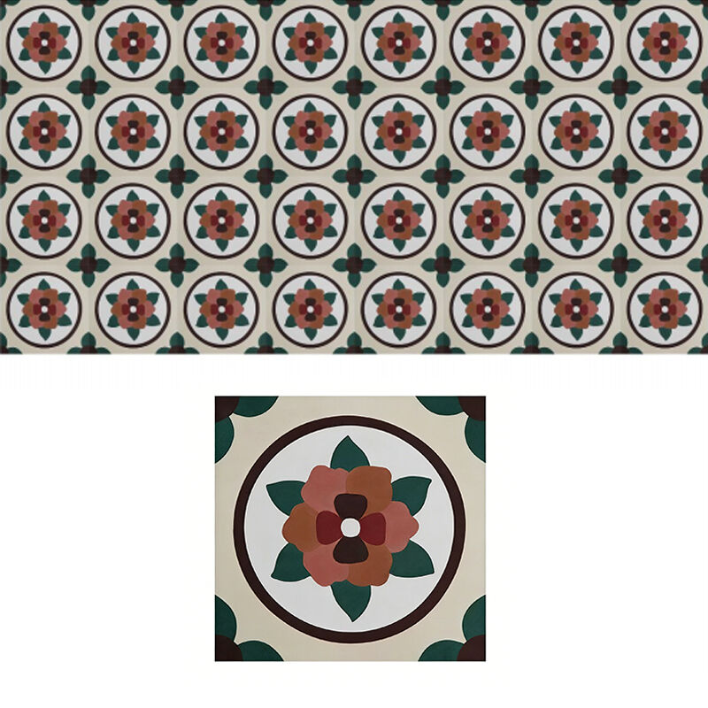 Vintage Flower Cement Tile Floral Pattern Decorative Wall Floor Tile For Cafe Hotel Home Renovation