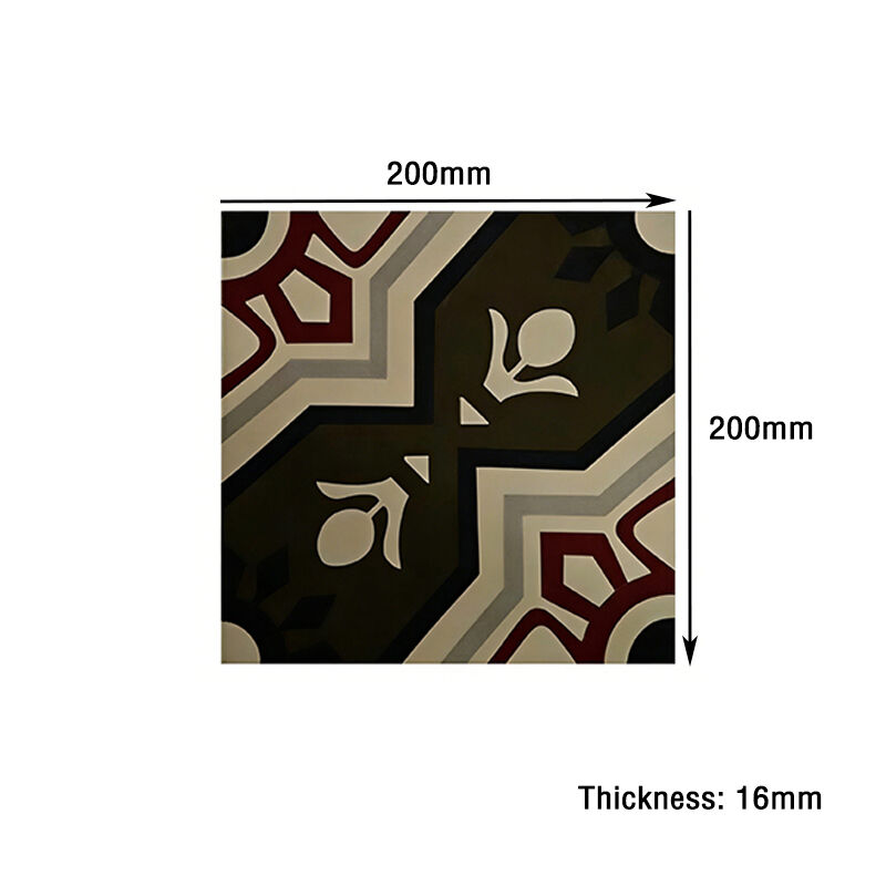Retro Style Cement Encaustic Tile Floral Pattern Decorative Tile For Indoor Partition And Outdoor Garden