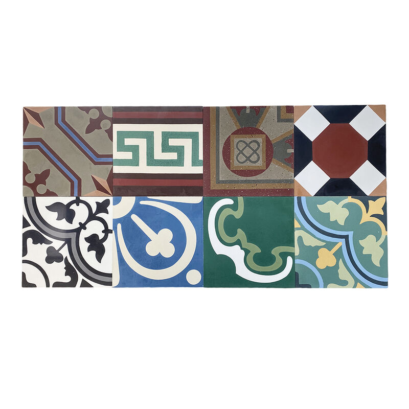 Exquisite Handcrafted High-density Black Color Cement Tile Mineral Pigments Eco-friendly Many Patterns Customizable for Floor