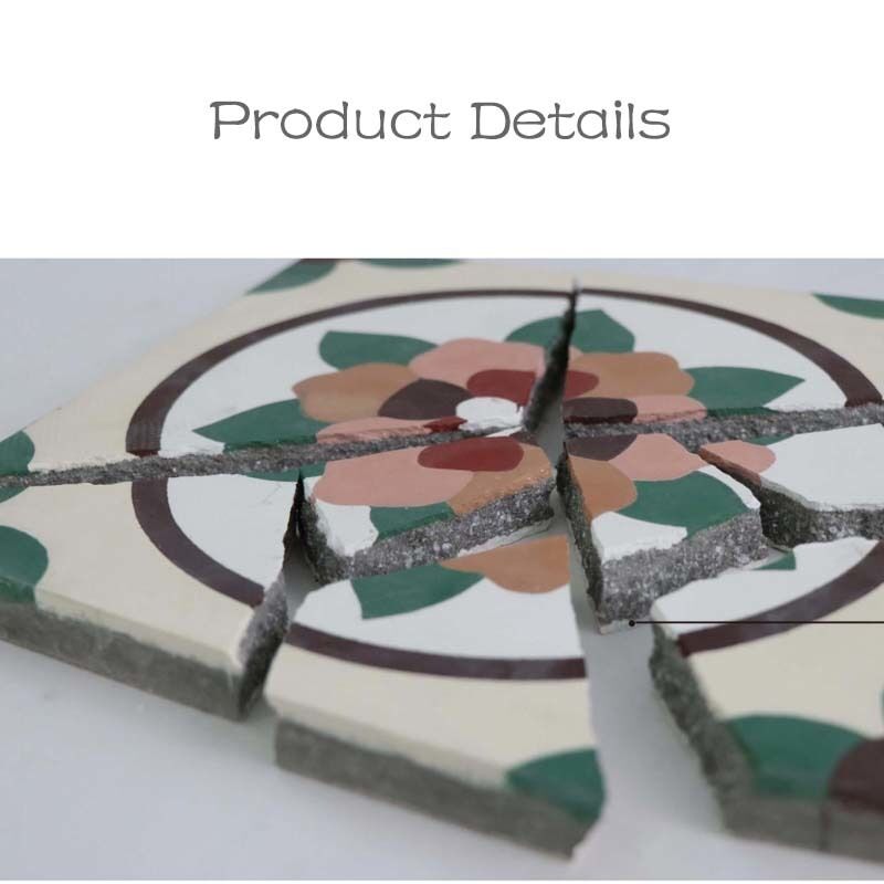 Encaustic Cement Tile Modern European Matte Interior Floor Tile Borders Tile Accents Non-Slip Villa Hotel Use Geometric Pattern