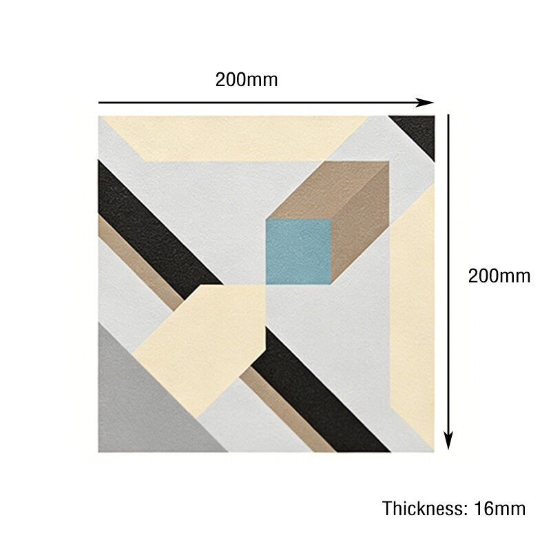 Encaustic Cement Tile Modern European Matte Interior Floor Tile Borders Tile Accents Non-Slip Villa Hotel Use Geometric Pattern