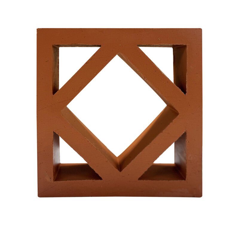 Weatherproof Red Terracotta Hollow Blocks Decorative Clay Breeze Blocks for Courtyard Privacy Screen Walls