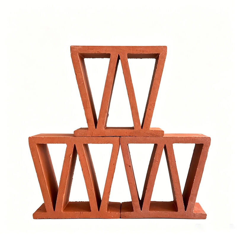Terracotta Breeze Blocks M Pattern Non-Load-Bearing Decorative Pierced Clay Bricks for Modern Hospitality Architecture