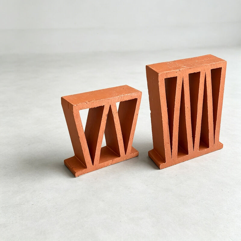 Terracotta Breeze Blocks M Pattern Non-Load-Bearing Decorative Pierced Clay Bricks for Modern Hospitality Architecture