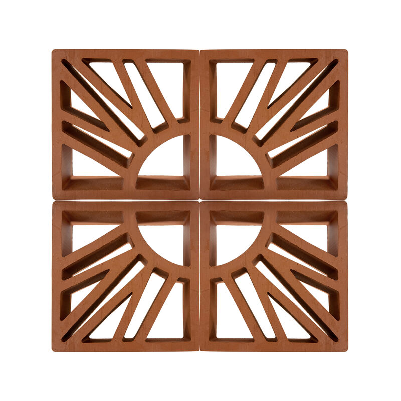 Terracotta Breeze Block Hollow Clay Screen Block for Landscape Walls Patio Partitions Natural Ventilation