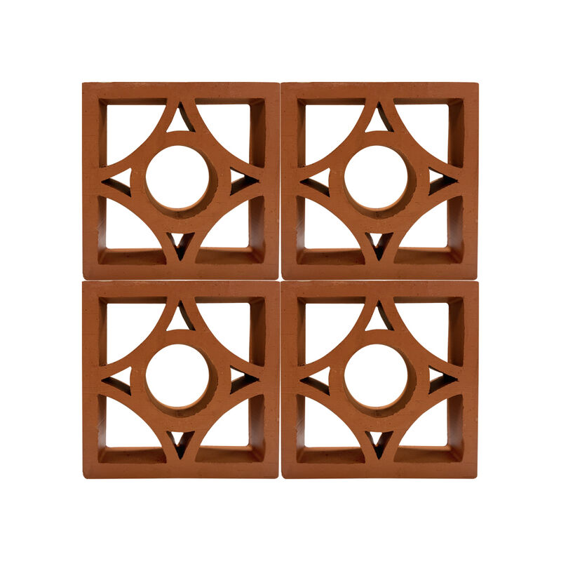 Terracotta Breeze Block Hollow Clay Screen Block for Landscape Walls Patio Partitions Natural Ventilation
