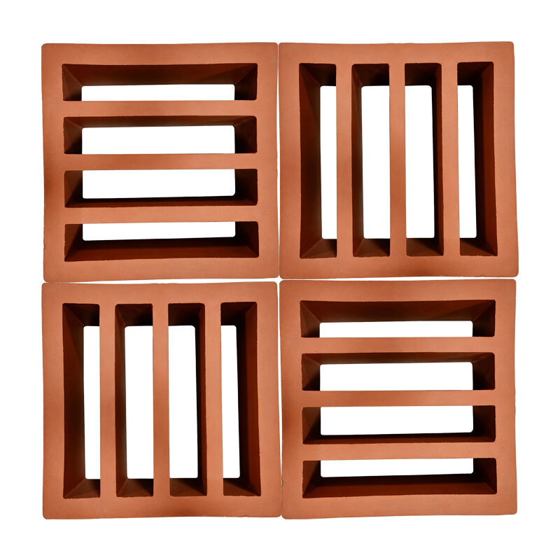 Terracotta Breeze Block Eco Friendly Red Clay Screen Block for Garden Walls Courtyards and Architectural Facades