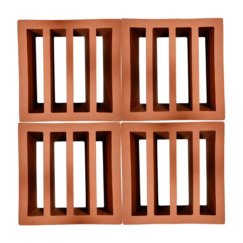 Terracotta Breeze Block Eco Friendly Red Clay Screen Block for Garden Walls Courtyards and Architectural Facades