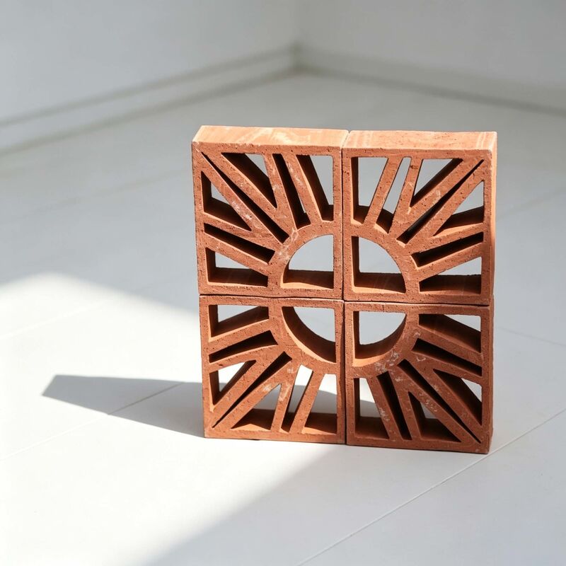 Red Classical Terracotta Decorative Bricks Terracotta Breeze Blocks Natural Red Clay Base Garden Landscape Hollow Bricks