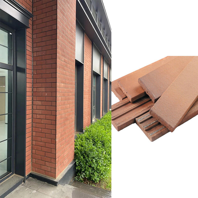 Wall Cladding Brick Slips Terracotta Split Brick Tiles Clay Thin Brick Veneer Exterior Brick Tile for Commercial Building Facade