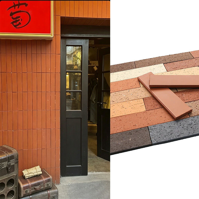 Nautral Terracotta Red Split Face Brick Natural Clay Brick Veneer for Exterior Walls Facades and Modern Architectural Design
