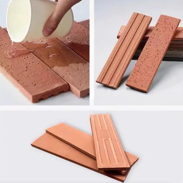 Nautral Terracotta Red Split Face Brick Natural Clay Brick Veneer for Exterior Walls Facades and Modern Architectural Design