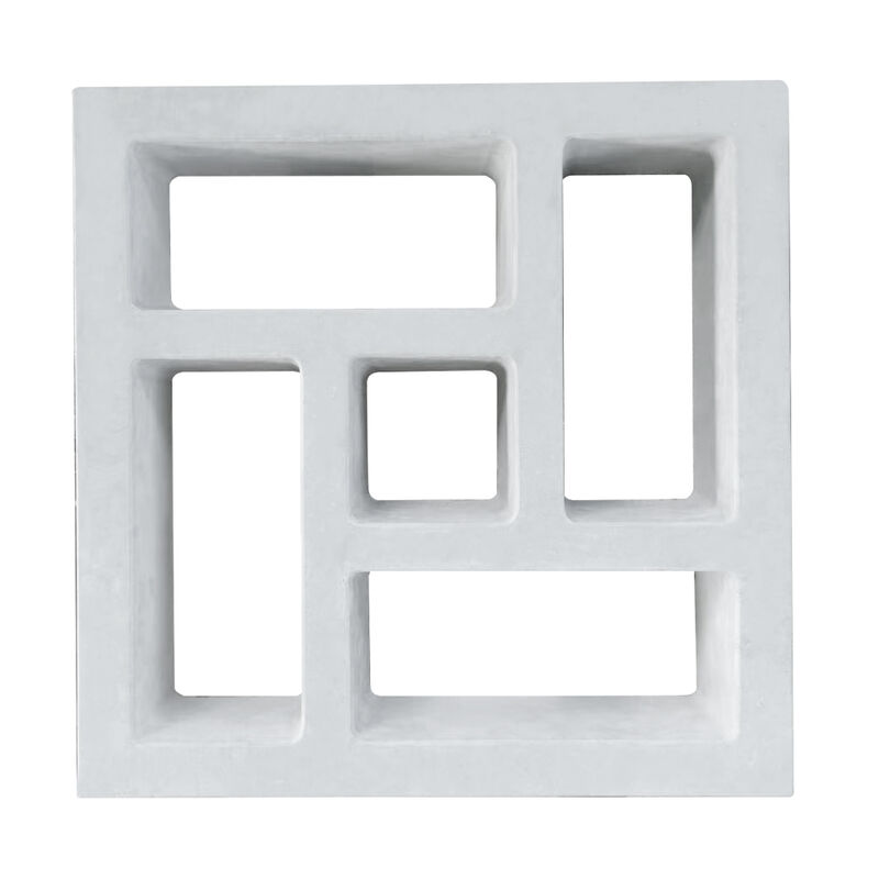 White Concrete Breeze Blocks with Pinwheel Pattern Cement Screen Vent Blocks Outdoor Decorative Patio Privacy Screen Wall