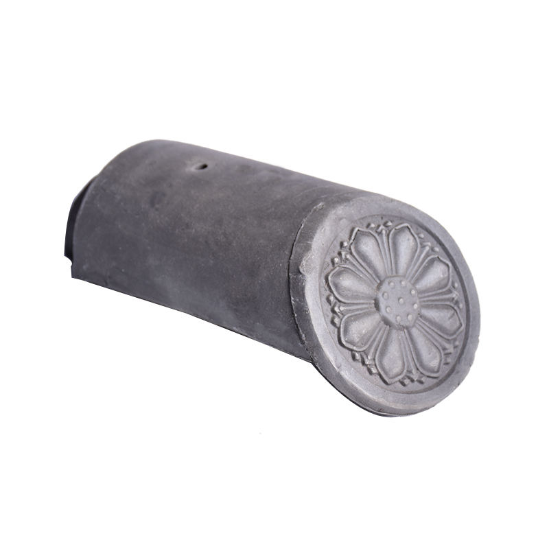Grey Ceramic Chinese Roof Tiles Full Set Decorative Eaves Tiles & Barrel Caps for Tea House Outdoor Landscape Architecture