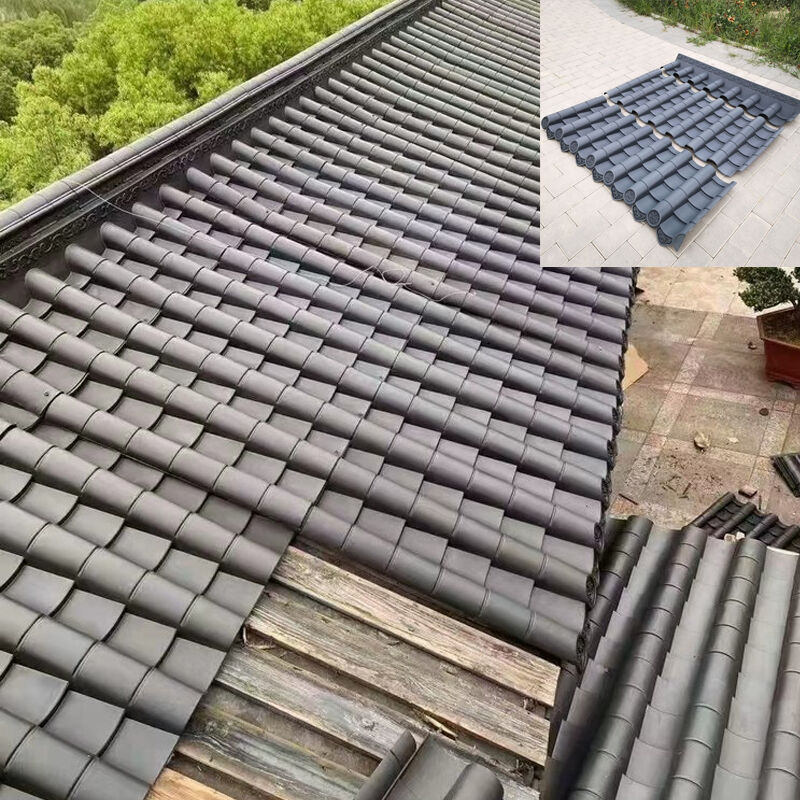 Lightweight PP Synthetic Chinese Roof Sheets Integrated Plastic Antique Roof Tile Panels for Storefront Canopy & Interior Decor