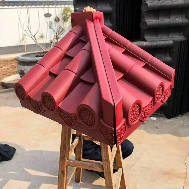 Lightweight PP Synthetic Chinese Roof Sheets Integrated Plastic Antique Roof Tile Panels for Storefront Canopy & Interior Decor