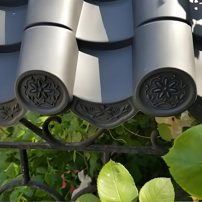 Polymer Integrated Antique Chinese Style Roof Tiles All-in-One Antique Eaves & Ridge Tiles PP Material Lightweight Roof Panels