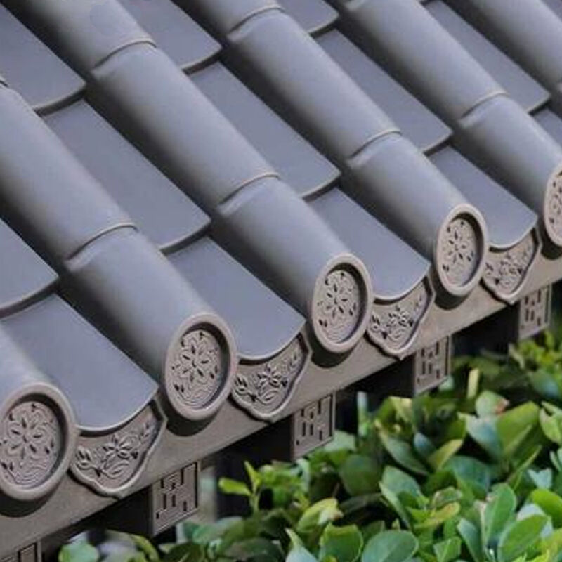 Chinese Style Perimeter Wall Cap Tiles Plastic Lightweight Composite Eaves & Ridge Tile Supplies for Landscape Architecture