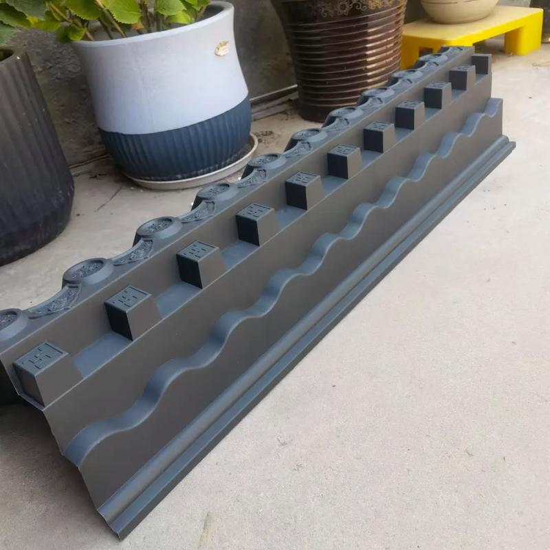 Modular Asian Style Wall Top Eaves Cover Weatherproof Resin Chinese Roof Ridge Tiles for Hotel & Restaurant Wall Decor
