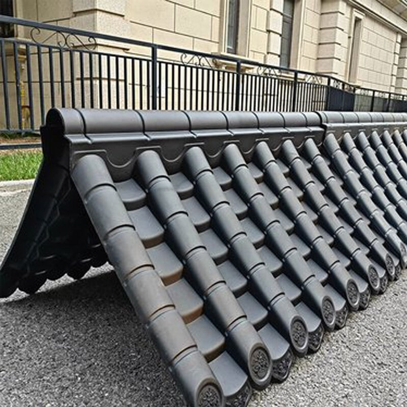 Commercial Synthetic Chinese Roof Coping Supplies Weatherproof PVC/PP Polymer Ridge & Eaves Modules for Fence & Wall Tops