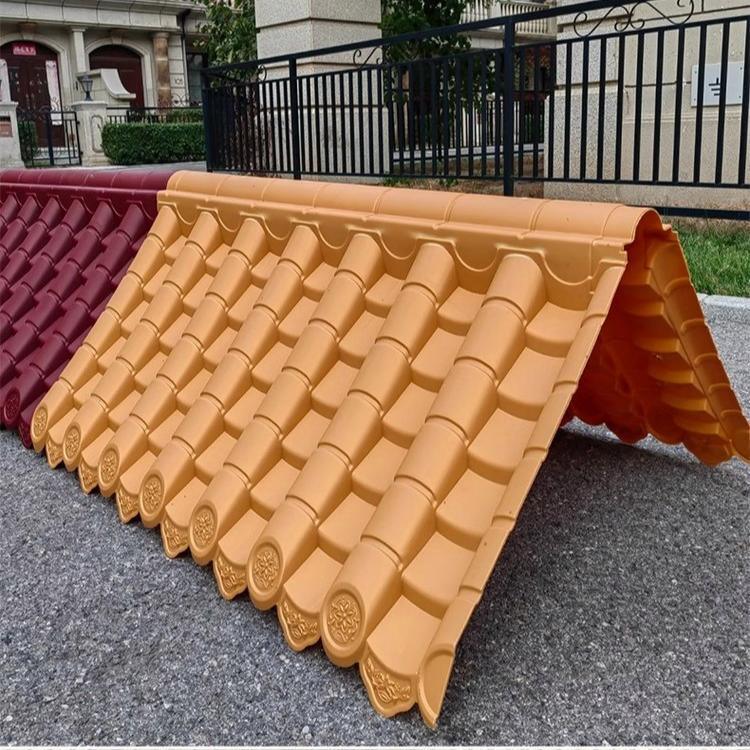 Lightweight PP Synthetic Asian Ridge Cap Strips Weatherproof Yellow & Red & Black Roof Coping for Pavilion & Garden Walls