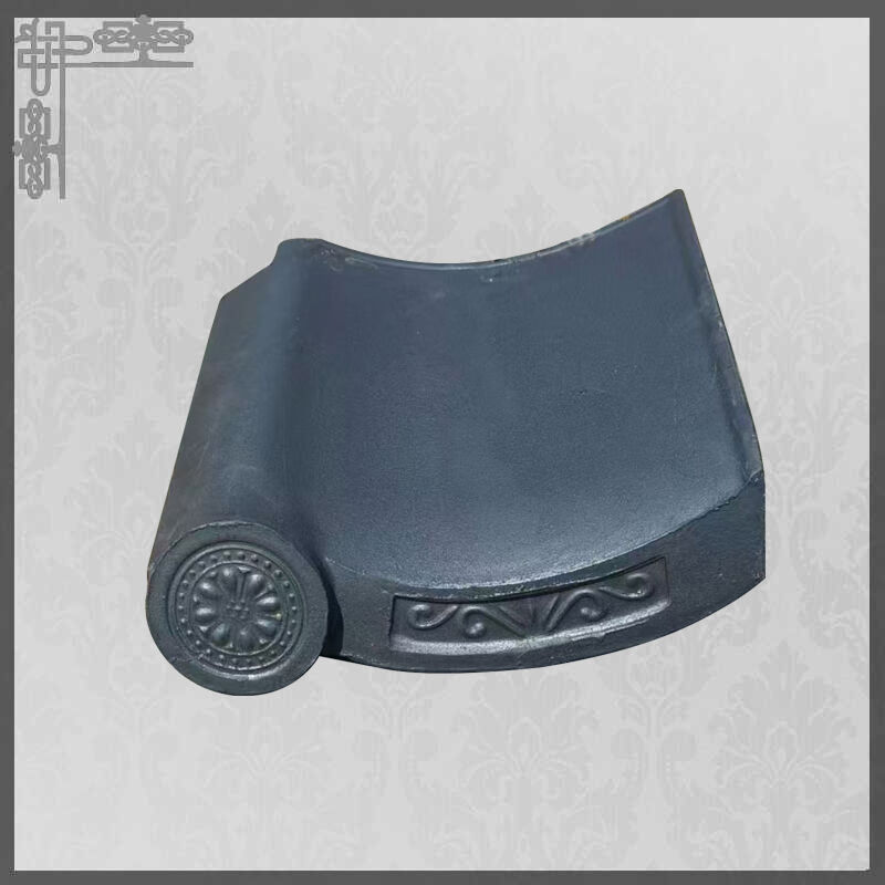 Japanese Interlocking Wave Eaves J-Tile Smoke Gray Ceramic Roof Tile for Asian Style Roofs Japan Tea House
