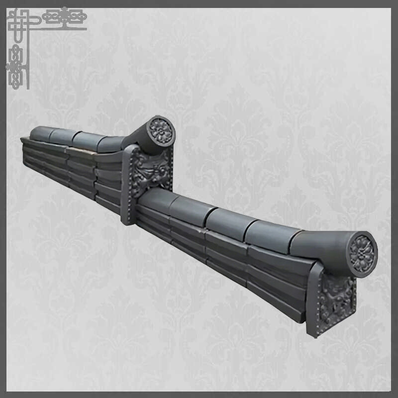 Japanese Interlocking Wave Eaves J-Tile Smoke Gray Ceramic Roof Tile for Asian Style Roofs Japan Tea House