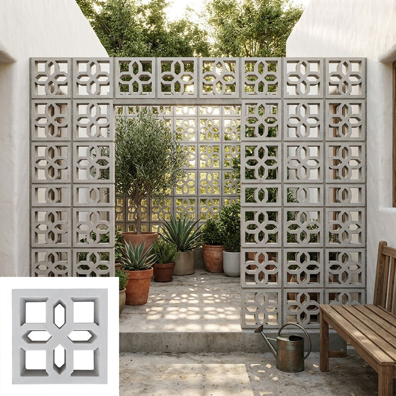 Concrete Breeze Block Hollow Decorative Wall Block for Outdoor Facades Privacy Screens and Modern Landscape Projects