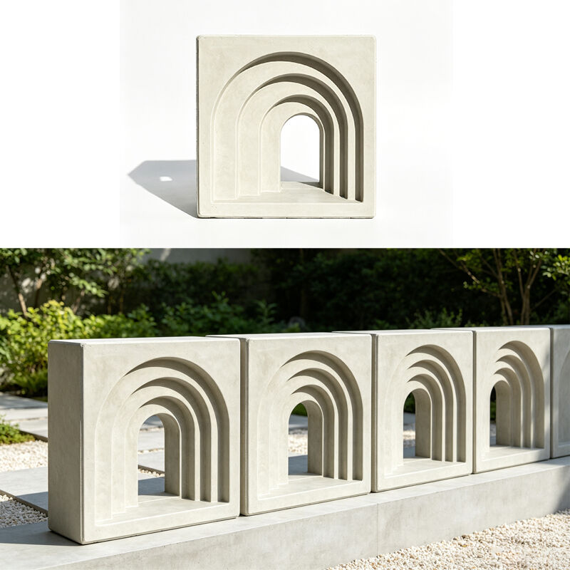 3D Arch Concrete Ventilation Breeze Blocks | Hollow Decorative Cement Bricks for Storefronts & Architectural Sunscreen Walls