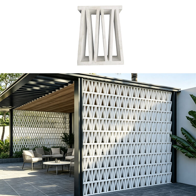 Cement Geometric Breeze Blocks White Hollow Concrete Screen Bricks for Architectural Facades & Interior Partitions