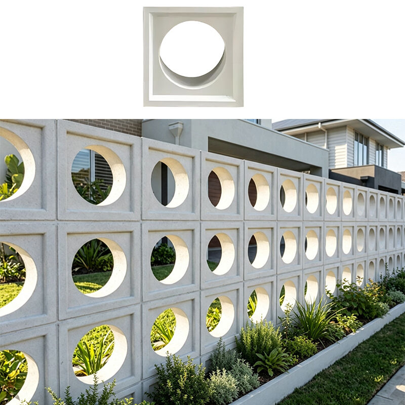 Circular Concrete Breeze Blocks Hollow Cement Masonry Units for Garden Boundary Walls & Pool Fencing