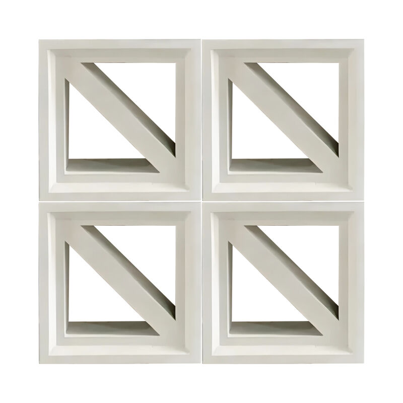 Precast White Concrete Breeze Block Architectural Diagonal Louvre Screen Blocks for Exterior Boundary Walls