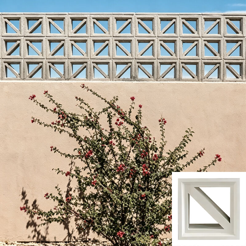 Precast White Concrete Breeze Block Architectural Diagonal Louvre Screen Blocks for Exterior Boundary Walls