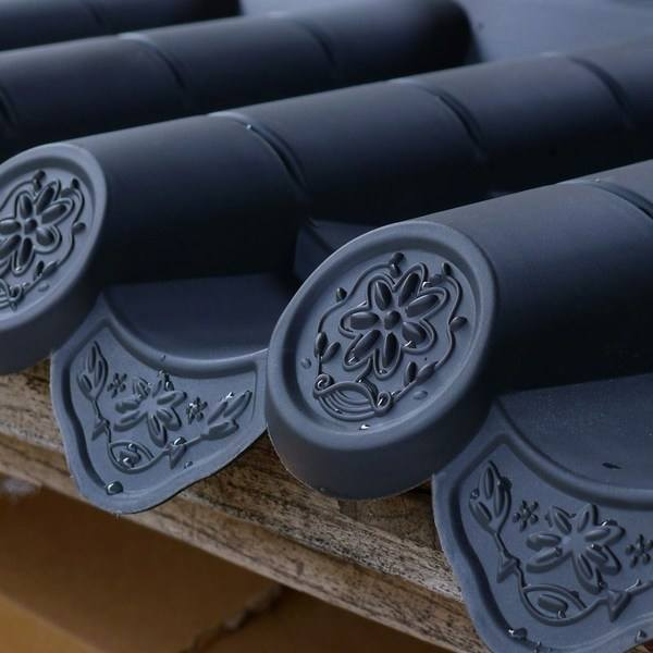 Synthetic PVC Courtyard Wall Roof Tile Caps Outdoor Plastic Wall Coping Sheets for Asian Garden Perimeter Walls