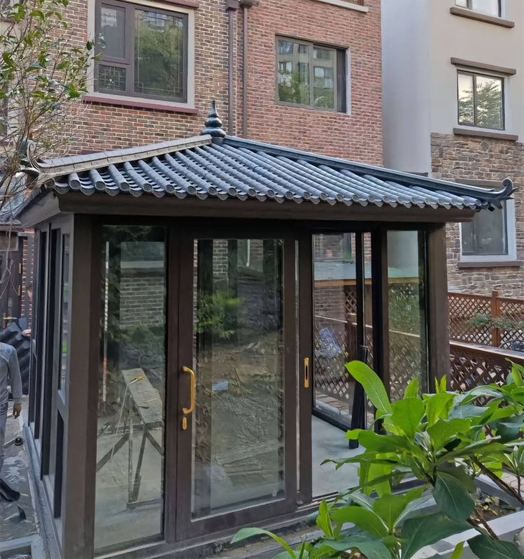 Chinese Pavilion Synthetic Resin Roof Tiles Lightweight Antique Plastic Roofing Sheets for Tea House Gazebos